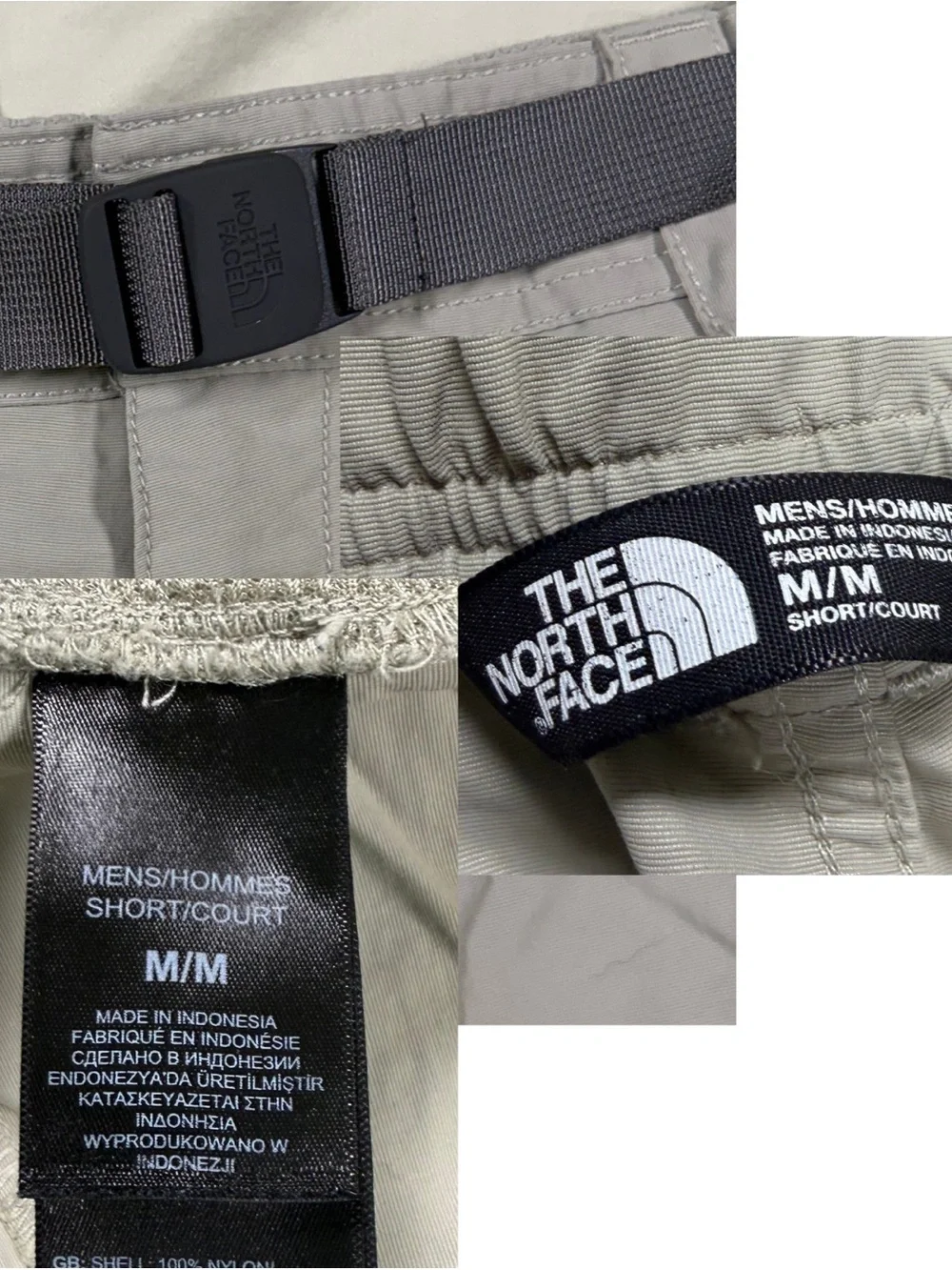 The North Face Men’s Khaki Beige Cargo Hiking Shorts with Belt Size Medium